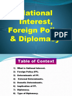 National Interest, Foreign Policy and Diplomacy
