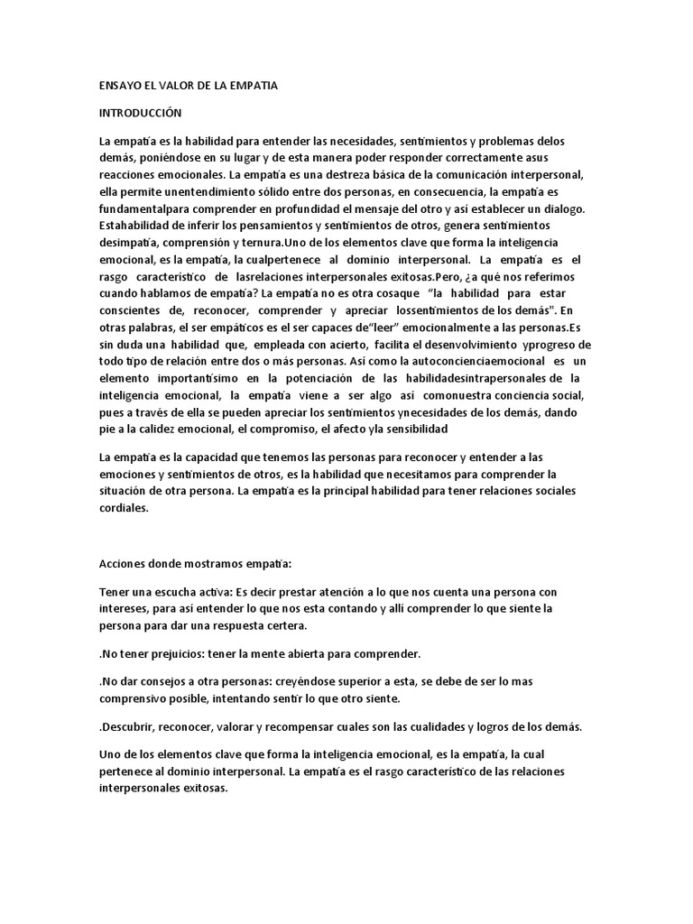 Importancia de la Empatía en Relaciones | PDF