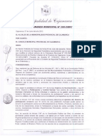 Ordenanza Municipal #390-Cmpc: El Alcalde de La Provincial de Cajamarca Porcuanto EL Provincial de Visto