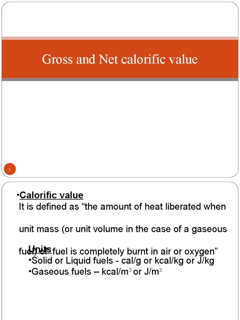 Gross and Net Calorific Value PDF