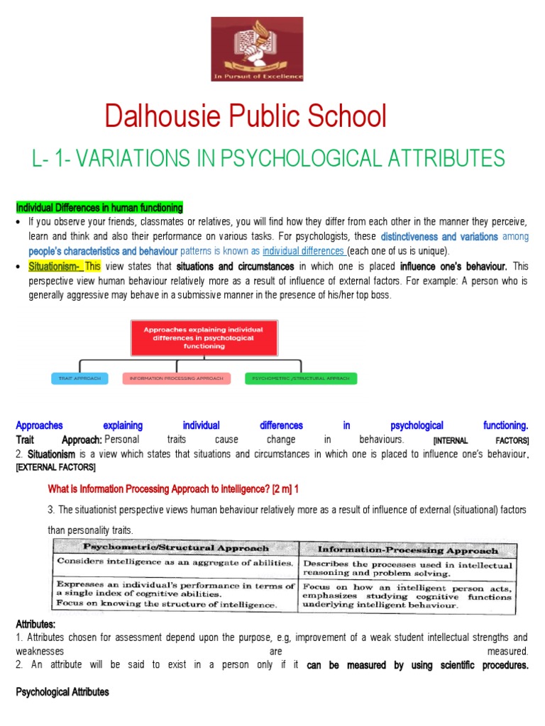Variations in Psychological Attributes | PDF