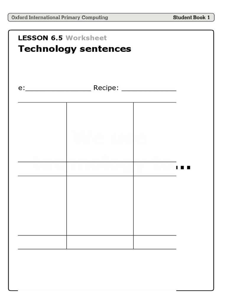 Technology Sentences PDF