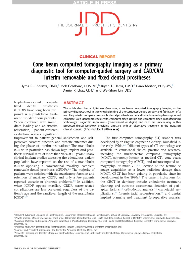 8. CONE BEAM COMPUTED TOMOGRAPHY IMAGING AS A PRIMARY TOOL FOR COMPUTER ...