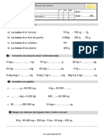 Mesures de Masses Cm1 Evaluation PDF