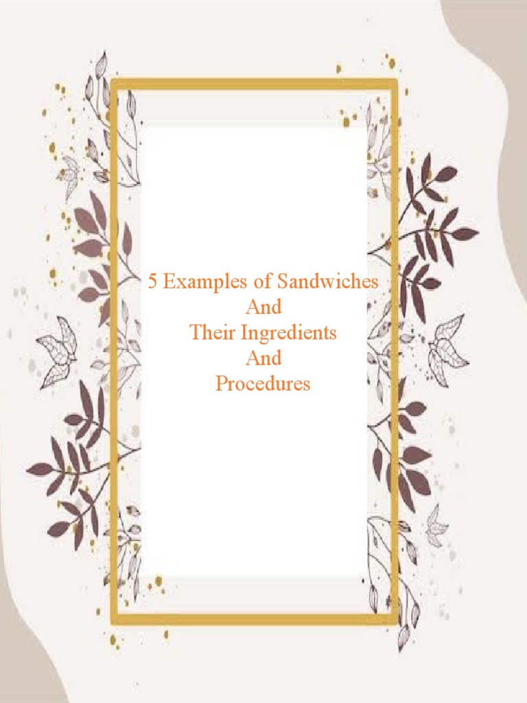 A Collection of Sandwich Recipes Exploring Ingredients and Methods for