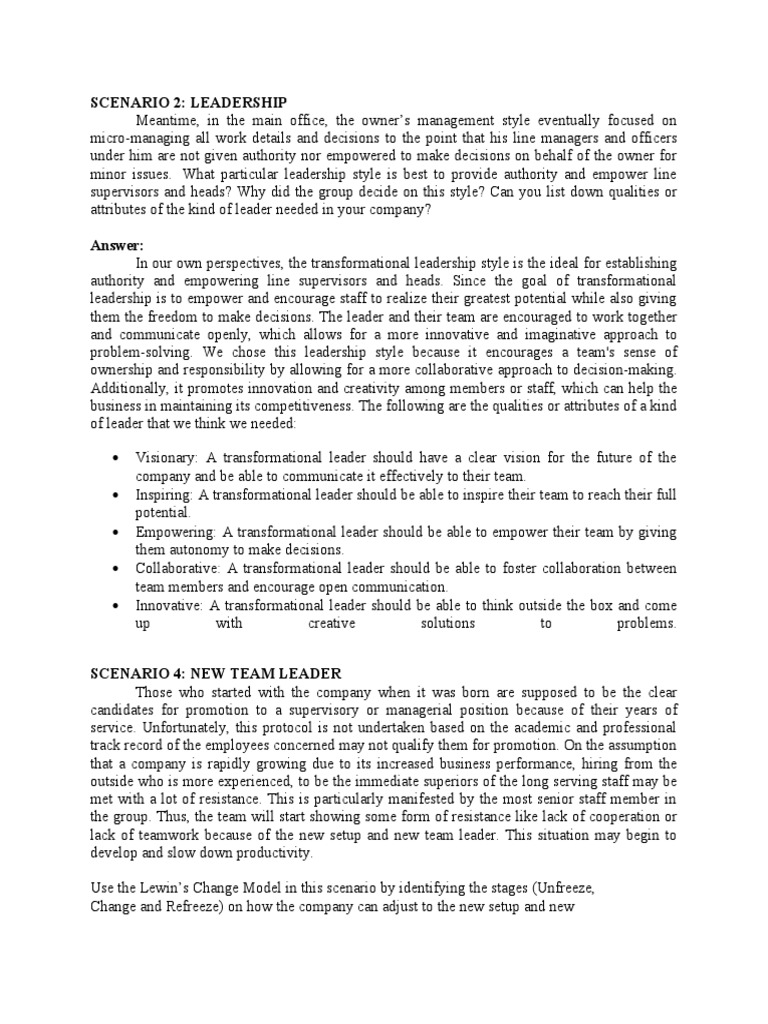 Od Final Task PDF Leadership Loans