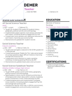 Ap Social Science Teacher Resume Example PDF