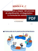 Sesión 5 - 6 - 7: Componentes y Etapas Del Proceso de Planificación: El Diagnóstico La Formulación Estratégica