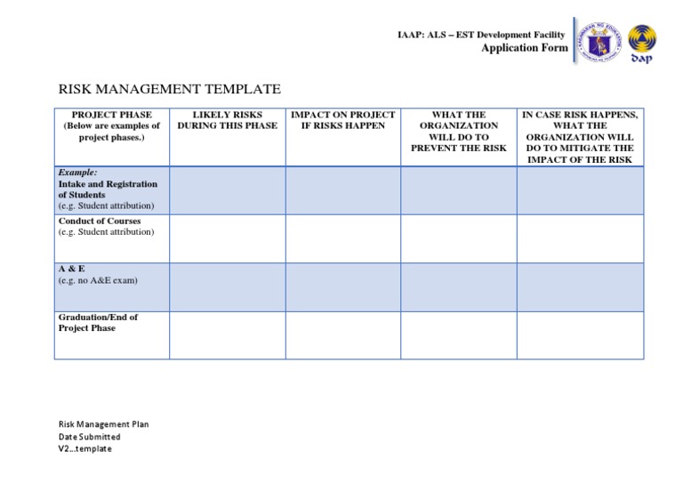 Risk Management Plan Template | PDF | Art | Computers