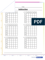 Subtraction Table Drill Worksheet PDF