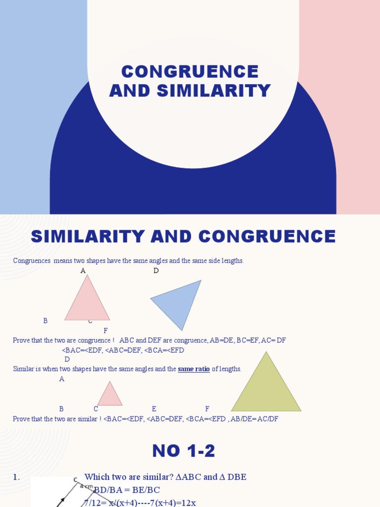 Congruence and Similarity in Geometry | PDF