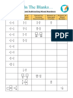 Adding and Subtracting Mixed Numbers Fill in The Blanks