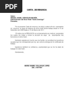 Modelo de Carta de Renuncia Sin Preaviso