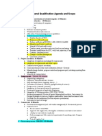 Audit Agenda and Scope (Draft)