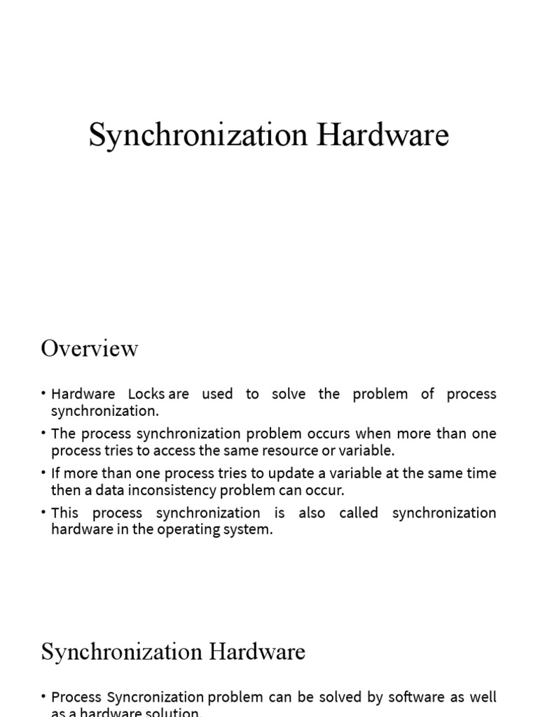 Synchronization hardware pdf