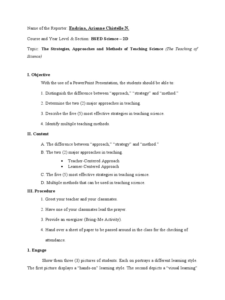 Teaching Science: Strategies & Methods | PDF