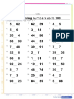 Comparing Numbers Up To 100 Worksheet