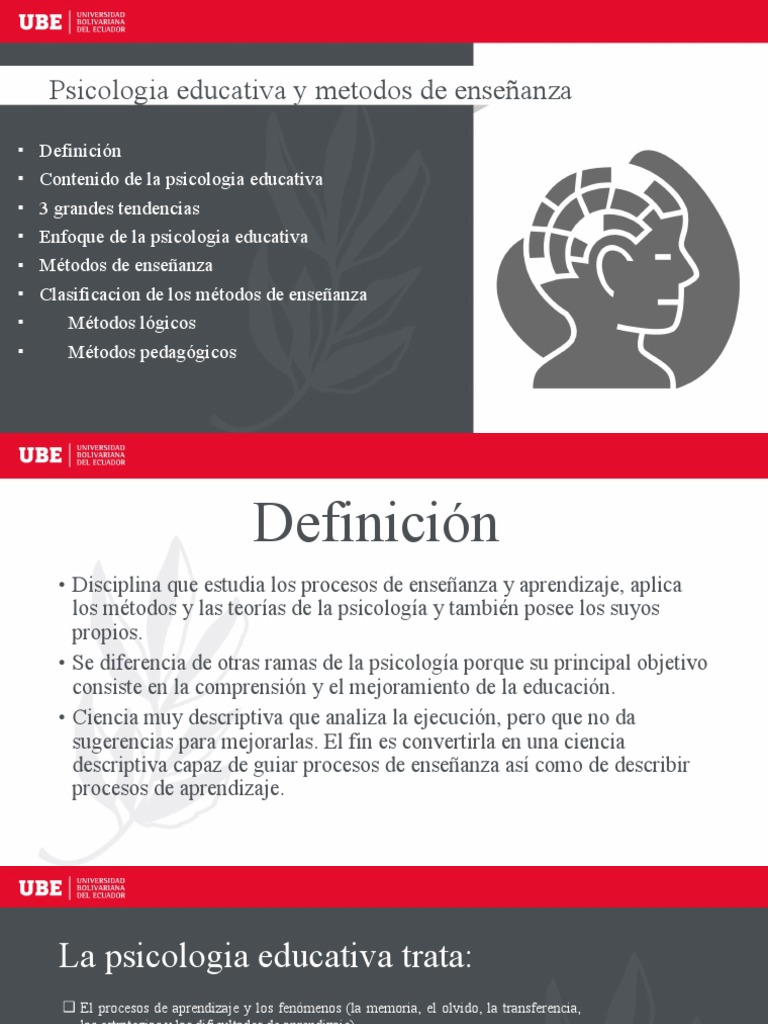Psicologia Educativa y Metodos de Enseñanza | PDF
