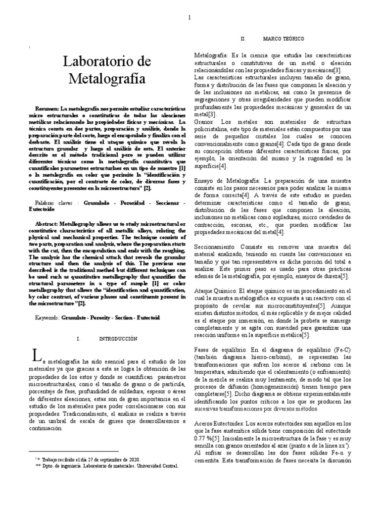 Metalografía: Técnicas y Procedimientos | PDF | Rieles | Metalurgia
