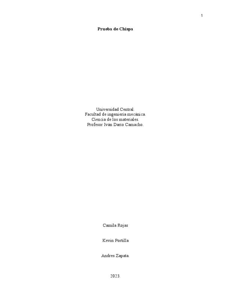 Prueba De Chispa Pdf