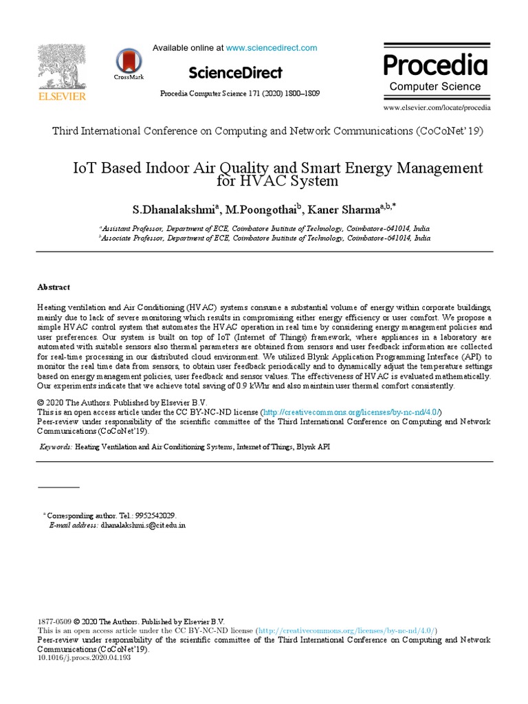 IoT Based Indoor Air Quality and Smart Energy Mana 2 | PDF ...