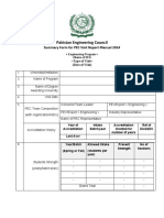 Summary Form For PEC Visit Report Manual 2014