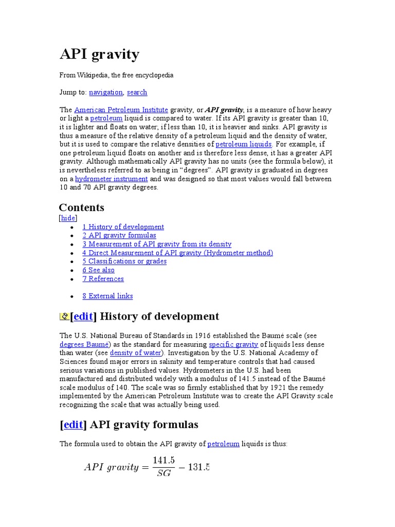 API Gravity | PDF