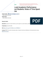 Social Media Use and Academic Performance Among High School Students: Roles of Time Spent and Purpose of Use