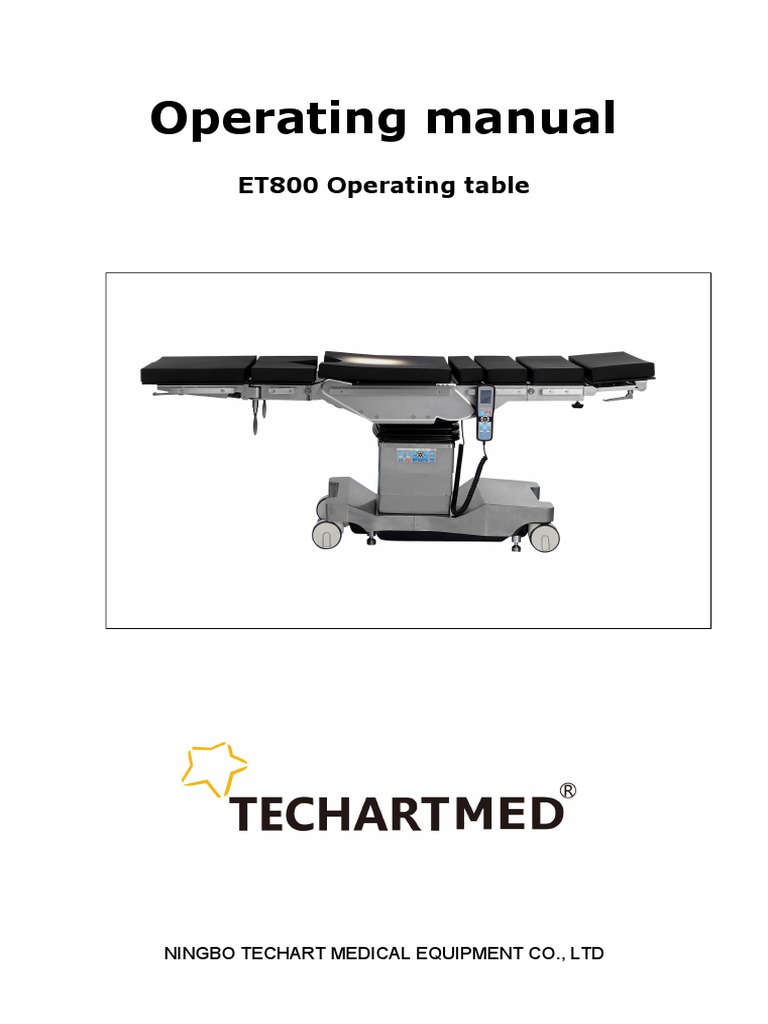 ET800 Electro-Hydraulic Operating Table Manual | PDF