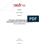 Processo de Preparação de Um Clarinetista para Provas de Orquestra