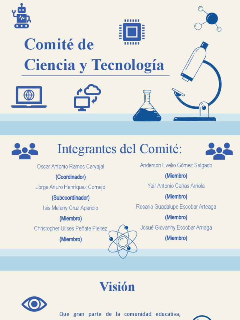 Comit De Ciencia Y Tecnolog a Escolar PDF Ciencia Tecnolog a 
