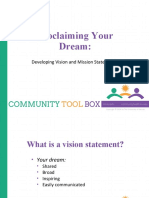Proclaiming Your Dream:: Developing Vision and Mission Statements