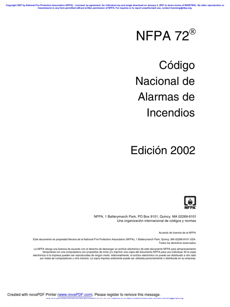 NFPA 72 (2002) - Español | PDF
