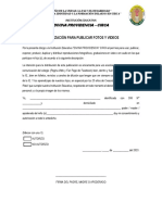 Autorización para Publicar Fotos y Videos PDF