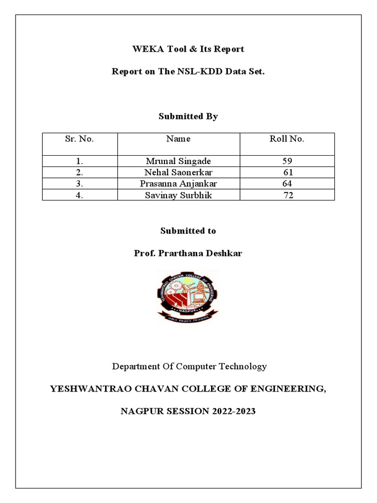 Weka Tool Report on Data Mining | PDF | Computers | Technology ...