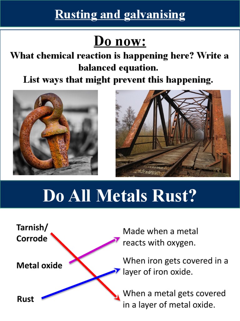 iGCSE Chemistry Lesson 6 Rusting and Galvanising PDF