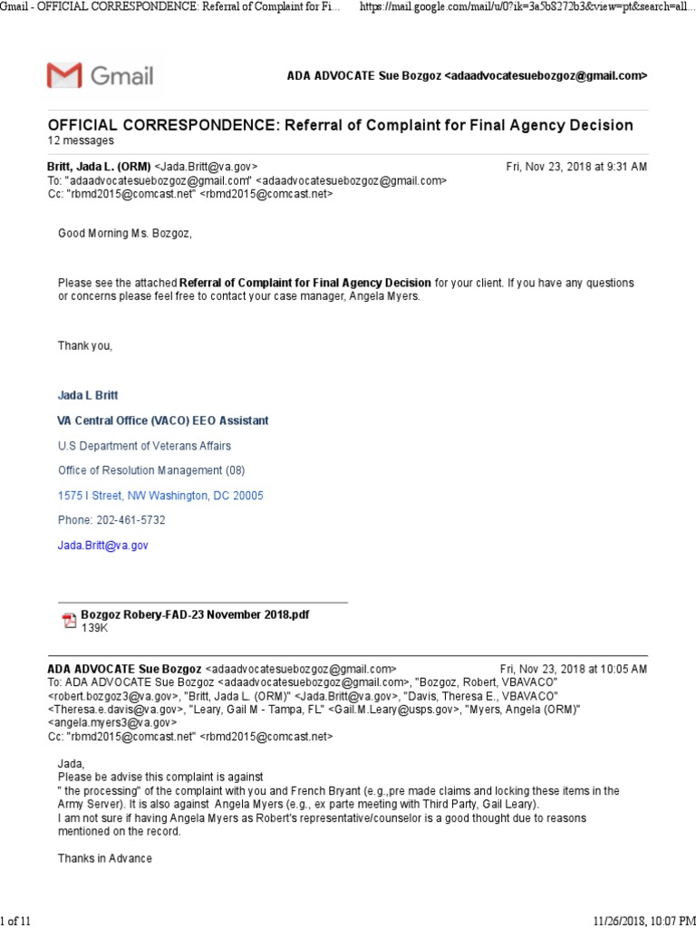 ADA Complaint Referral Issues | PDF | United States Department Of ...