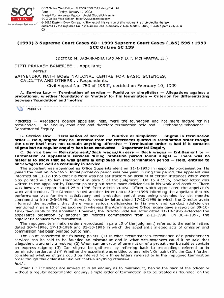 J 1999 3 SCC 60 1999 SCC LS 596 1999 SCC OnLine SC 20jglsakapoor1 ...