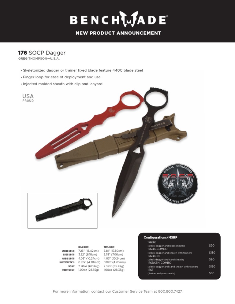 Benchmade 176 SOCP Dagger | PDF