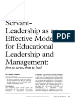 Servant-Leadership As An Effective Model For Educational Leadership and Management