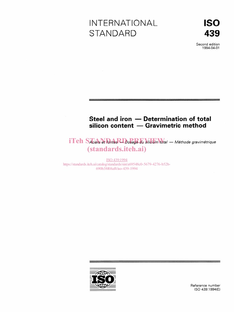 Iso 439 1994 PDF | Download Free PDF | International Organization For ...