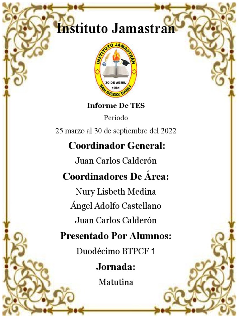 Informe TES Instituto Jamastrán 2022 | PDF | Salud y bienestar