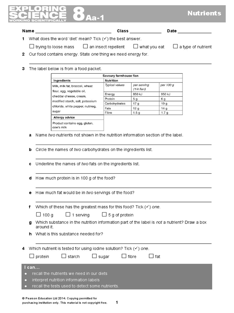 Science Worksheet | PDF