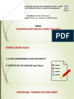 1a. Aula Considerações Iniciais Sobre Discurso PDF