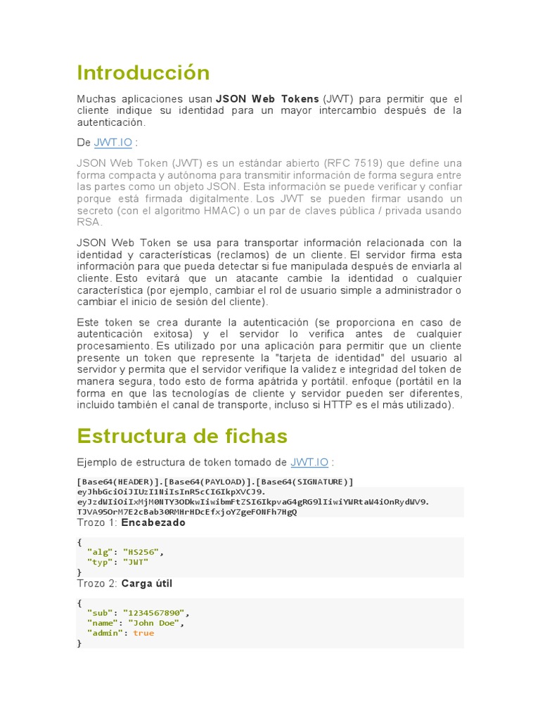 Token Web JSON para Java PDF | PDF | Ciencias de la Computación ...