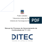 Ditec-Govti-Manual Do Processo de Gerenciamento Da Continuidade de Ti 1.0.0 PDF