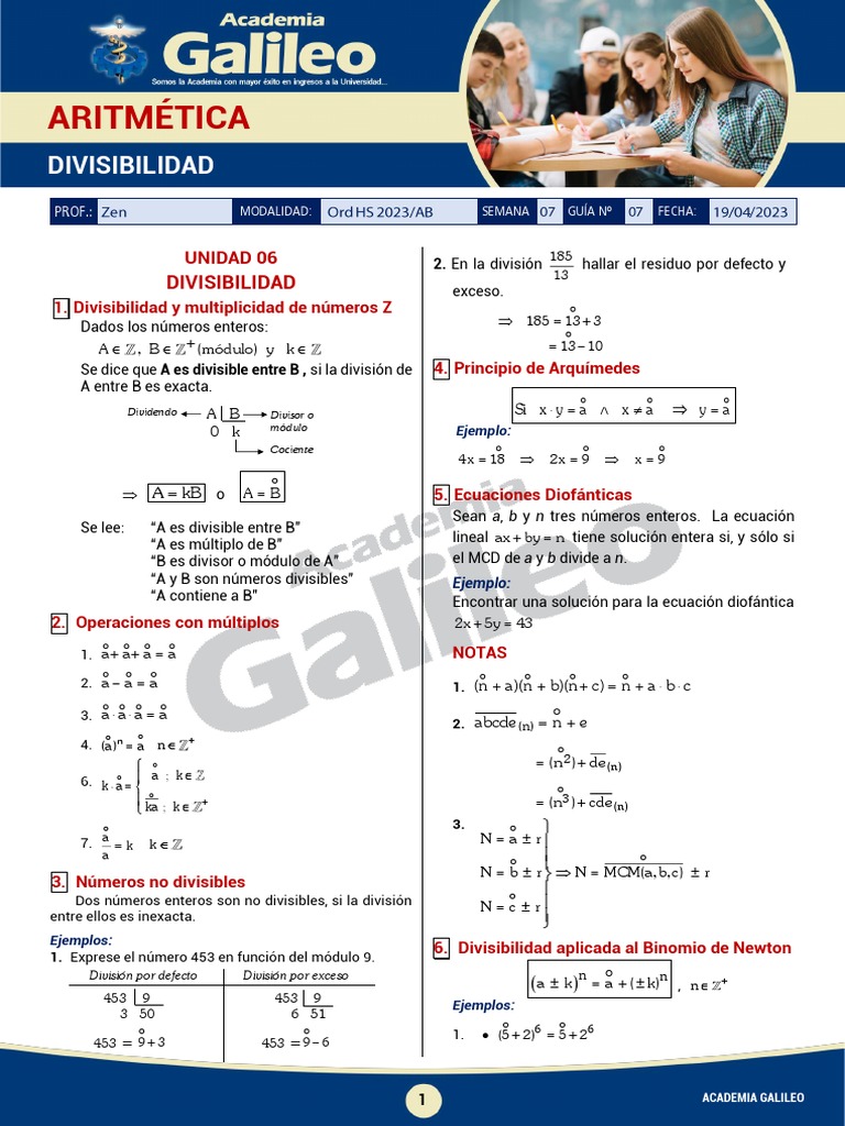 Unidad 06 DIVISIBILIDAD PDF | PDF