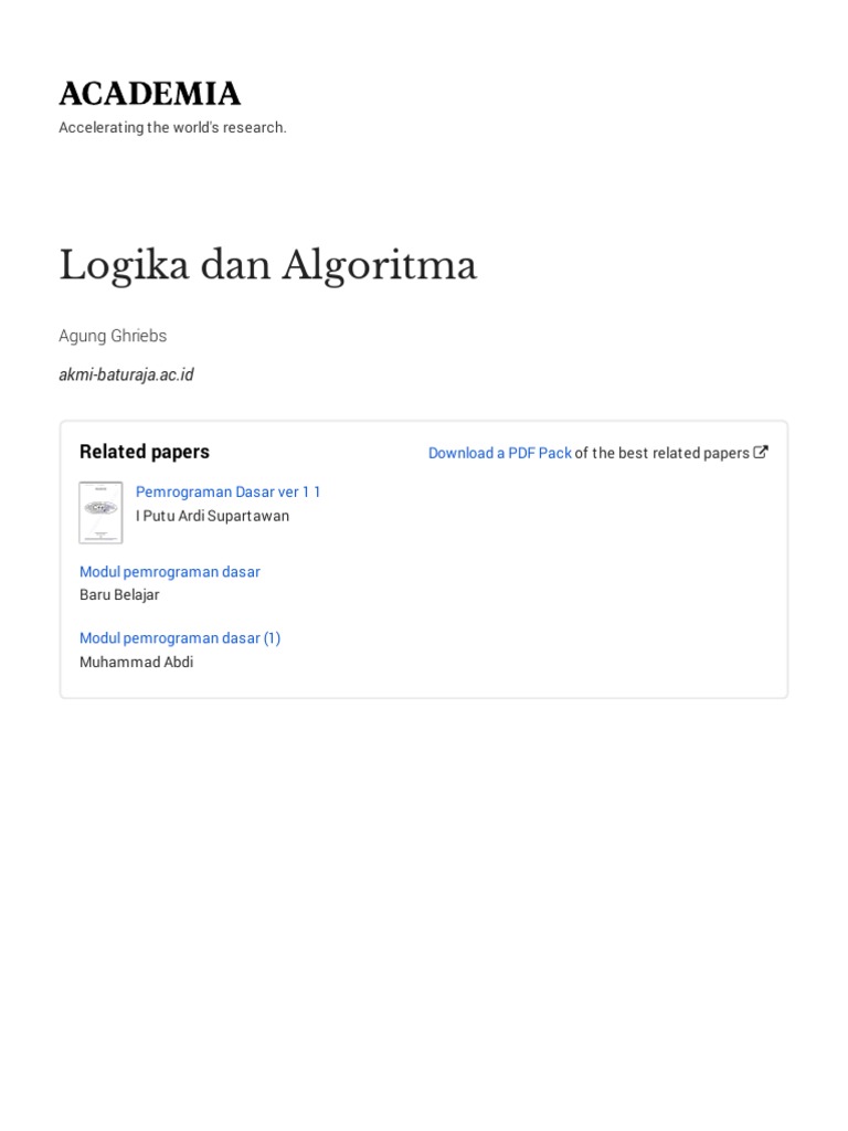 Modul Logika dan Algoritma Dasar | PDF