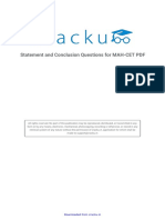 Statement and Conclusion Questions for MAH-CET PDF