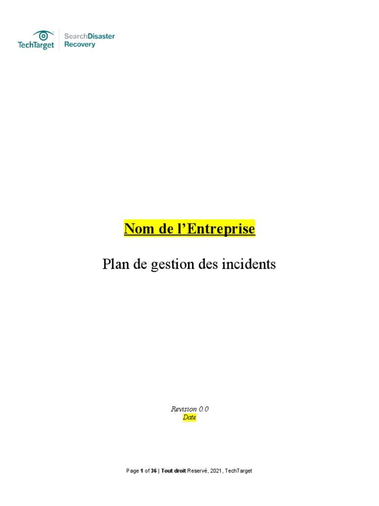 SDR Incident Management Plan v2 | PDF | Finance & Money Management ...